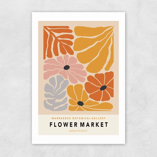 Flower Market Marrakesh Unframed Print