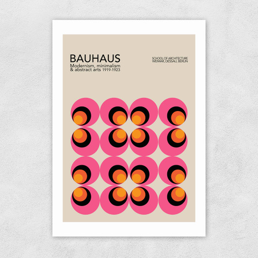 Pink And Orange Bauhaus Unframed Print