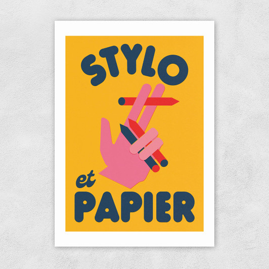 Stylo Et Papier Unframed Print