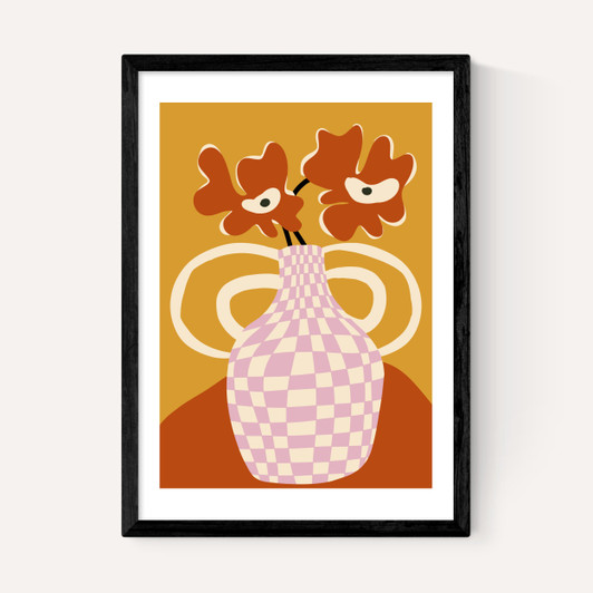 Checkered Retro Flower Pot