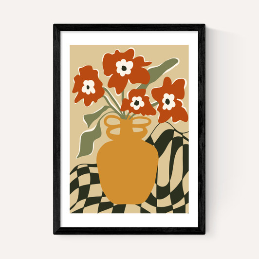 Retro Checkered Flower Pot