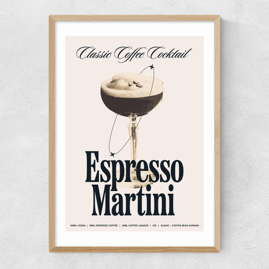 Espresso Martini by HollieGraphik Narrow Oak Frame