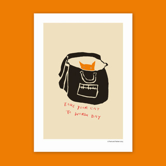 Take Your Cat To Work Day Unframed Print