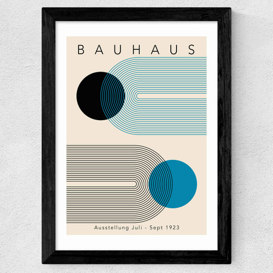 Blue Bauhaus II Wide Black Frame