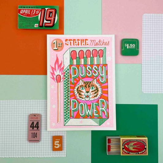Pussy Power Matchbox Unframed Print
