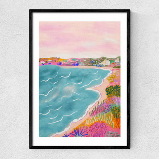 Seascape Narrow Black Frame