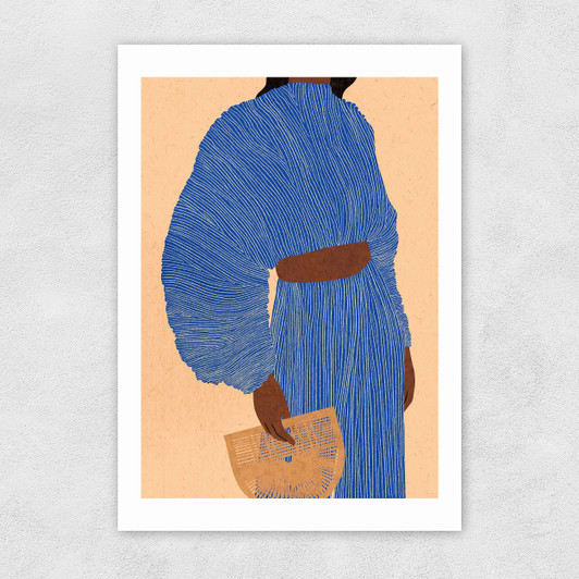 Plisse Bleu Unframed Print