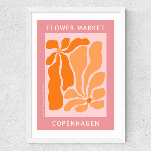 Copenhagen Flower Market Medium White Frame
