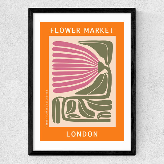 London Flower Market Medium Black Frame