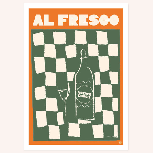 Al Fresco At Mother Dough Pizza Restaurant Unframed Print
