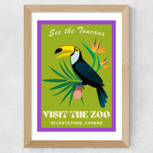 Zoo Toucan Wide Oak Frame