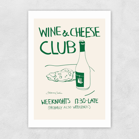 Wine Cheese Unframed Print