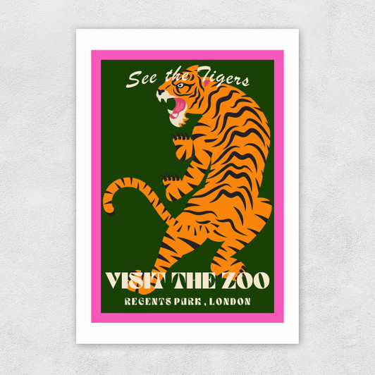 Zoo Tiger Unframed Print