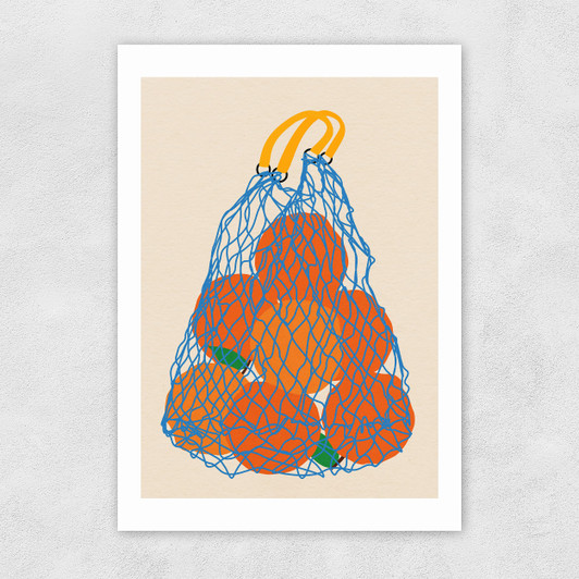 Oranges In a Net Bag Unframed Print