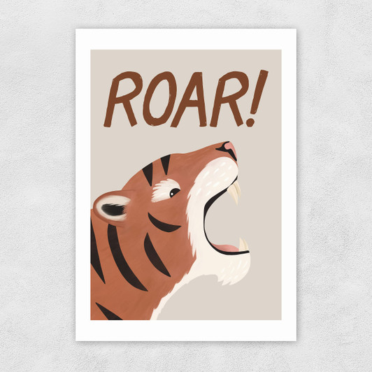 Roar Tiger Stone Unframed Print