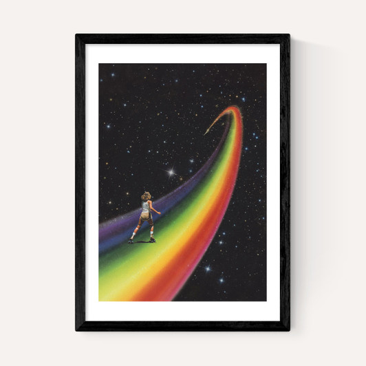 Retro Cosmic Rainbow Roller Skating