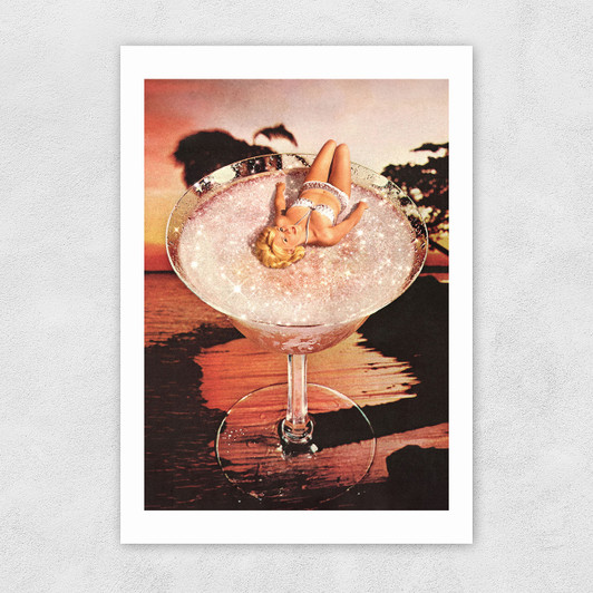 Glitter Pink Margarita Unframed Print