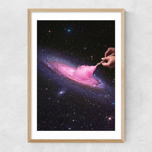 Cosmic Cotton Candy Narrow Oak Frame