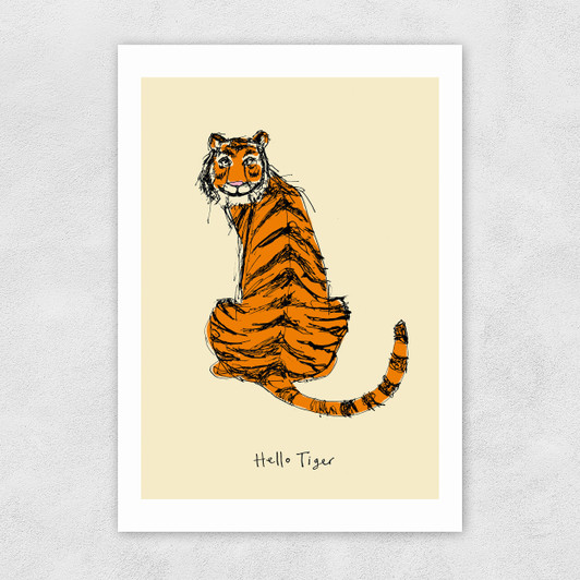 Hello Tiger by Poet and Painter Unframed Print