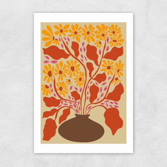 Retro Patal Pottery Unframed Print