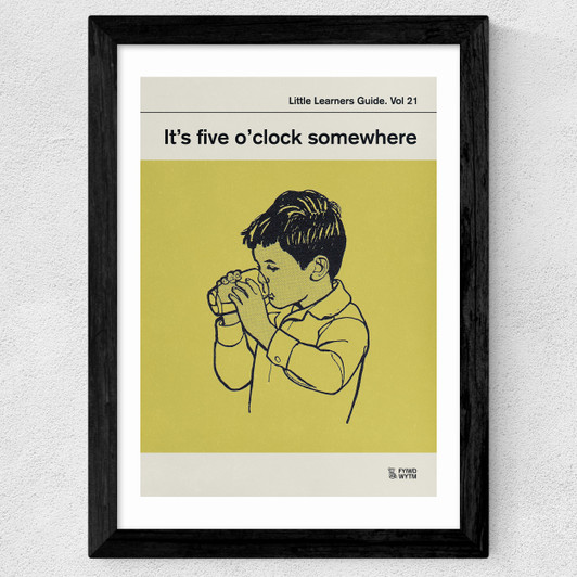 It's Five O'Clock Somewhere Wide Black Frame