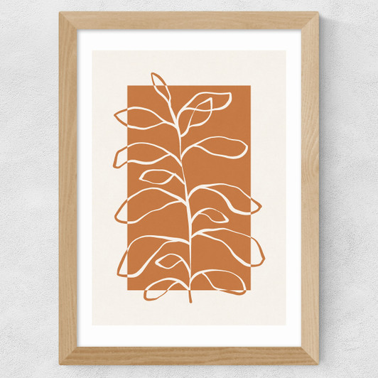 Framed Botany II Wide Oak Frame