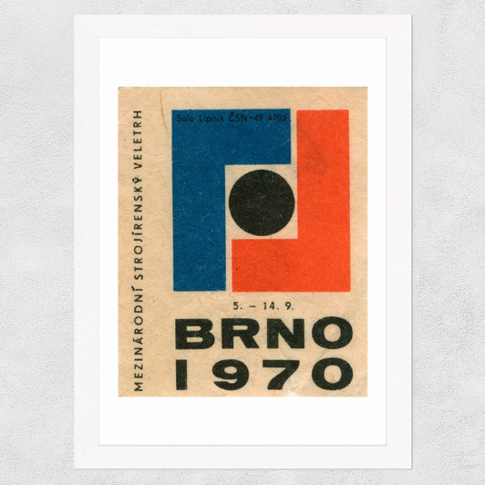 BRNO 1970 Matchbox Wide White Frame