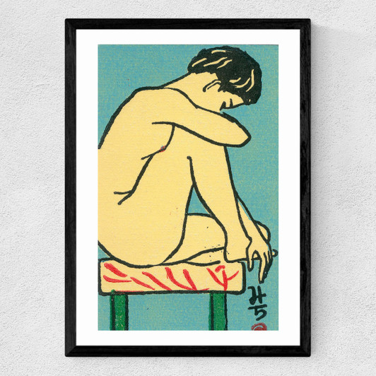 Contemplative Nude Matchbox Medium Black Frame