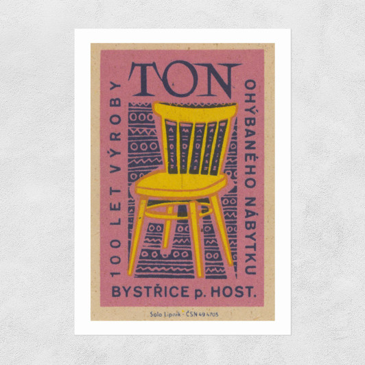 Chair Matchbox Label Unframed Print