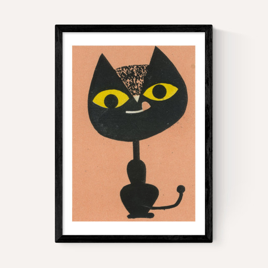 Cat Matchbox Label