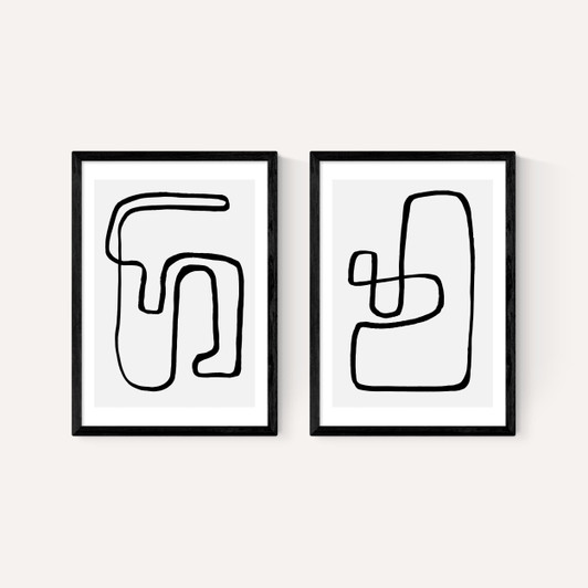 Abstract Monochrome Diptych