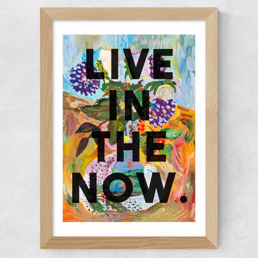 Live In The Now Wide Oak Frame