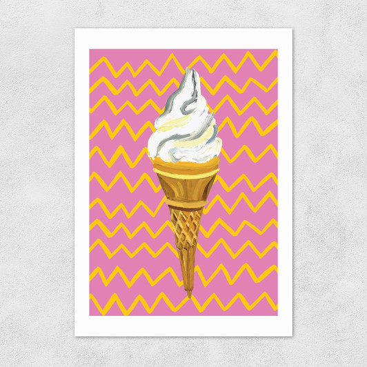 Ice Cream Pink Zigzag