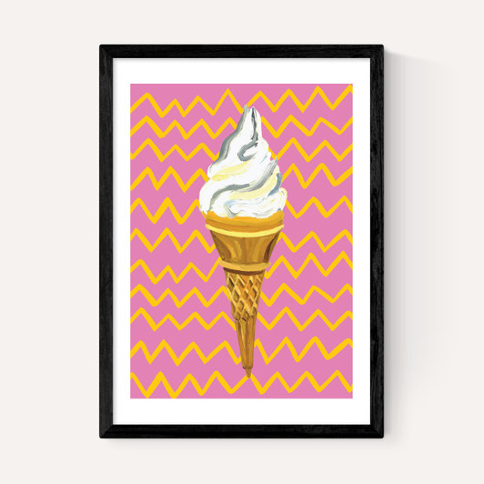 Ice Cream Pink Zigzag