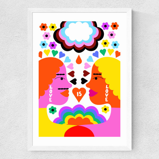 Love Is Love by Ana Jaks Medium White Frame