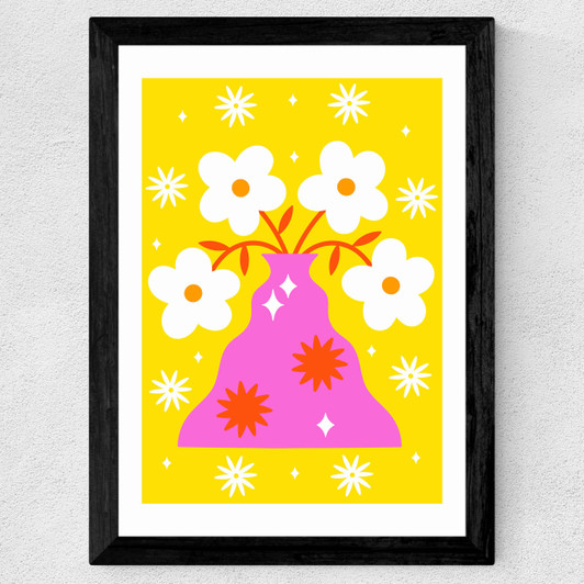 Flowers in my Vase by Ana Jaks Wide Black Frame