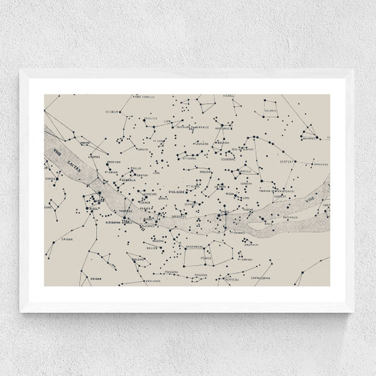 Carte du Ciel II by Aster Medium White Frame