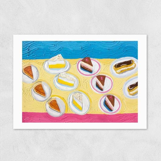 Table of Dessert After Wayne Thiebaud Unframed Print