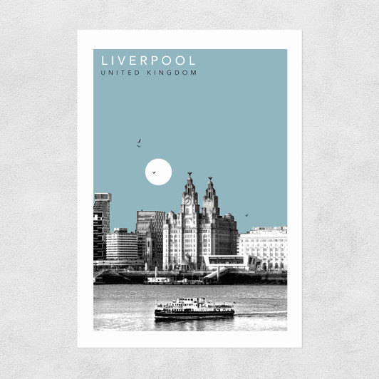 Liverpool Cityscape by Becks Norf Design Unframed Print
