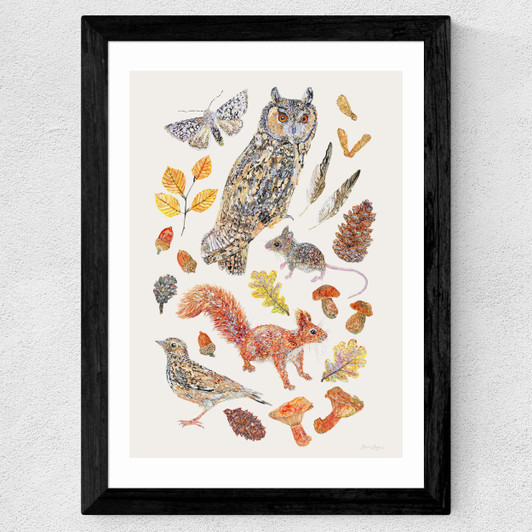British Nature In Autumn Wide Black Frame