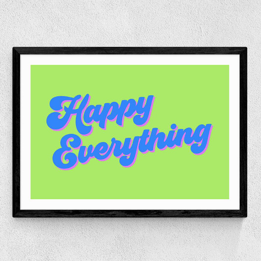 Happy Everything 2 Medium Black Frame