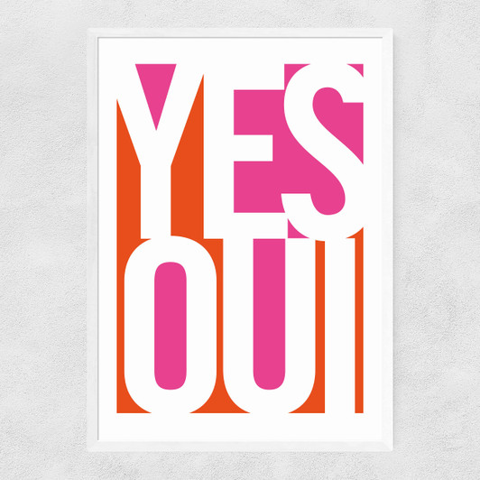 Yes Oui Narrow White Frame