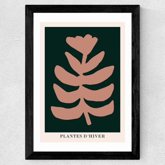 Plantes d'Hiver Green Wide Black Frame