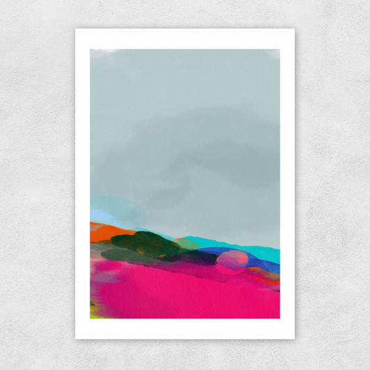 Red Poppies Field Abstract III Unframed Print