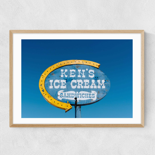 New Mexico Ice Cream Narrow Oak Frame