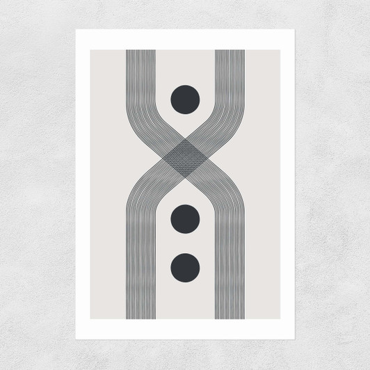Abstract Lines Circle by The Crayon Studio Unframed Print