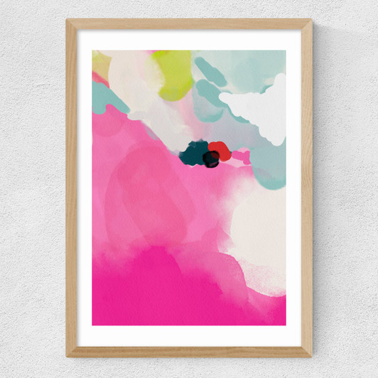 Lune Pink Sky III Medium Oak Frame