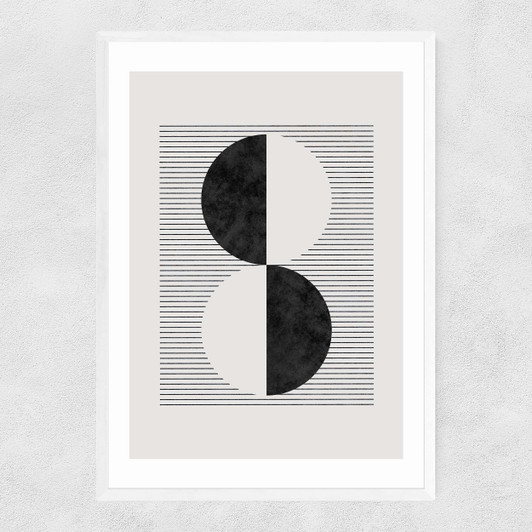 Abstract Circles Narrow White Frame