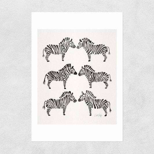 Black-Zebras Unframed Print