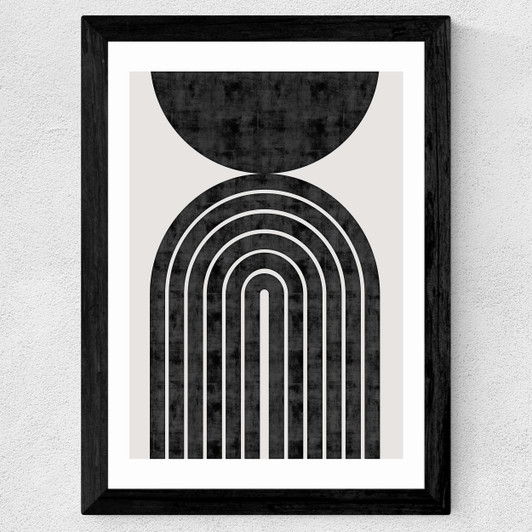 Abstract Rainbow Circle Wide Black Frame